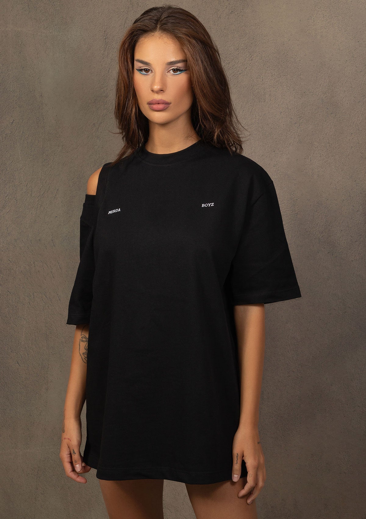 UNISEX OVERSIZE BLACK T-SHIRT MURDA BOYZ