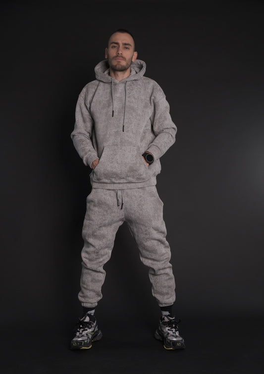 Мъжки streetwear комплект Grey Washed SET от Murda Boyz– изглед отпред