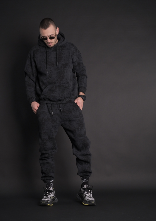 Murda Boyz | Мъжки черен streetwear комплект Shadow SET Murda Logo – изглед отпред