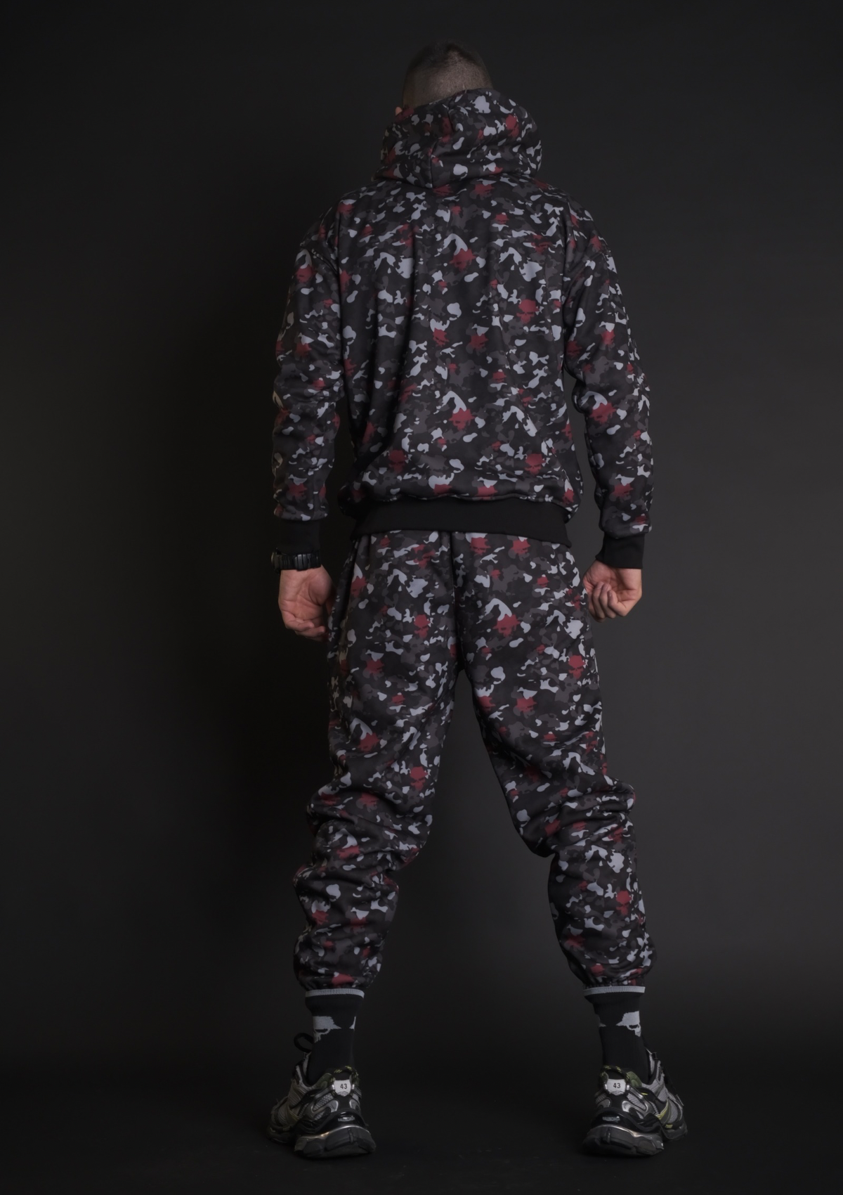 Murda Boyz | Мъжки спортен комплект Black Ops SET с камуфлажен принт – изглед отзад