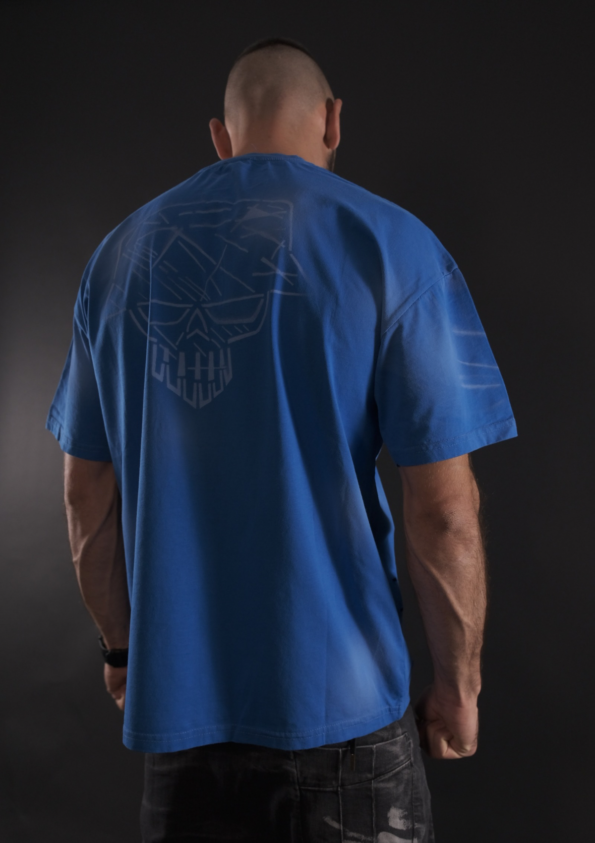 Синя streetwear тениска MurdaBoyz Code Blue Edition със заден принт MURDA 00