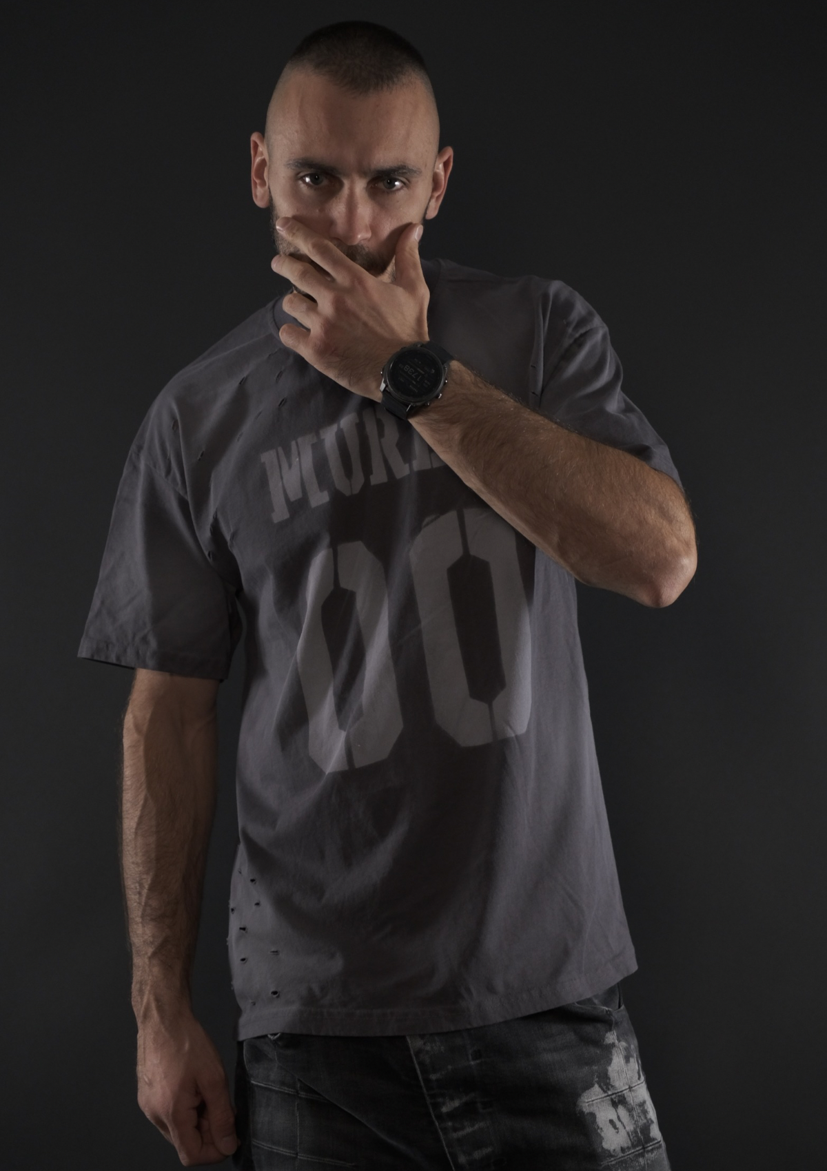 Сива oversized тениска MurdaBoyz Concrete Edition от серията MURDA 00
