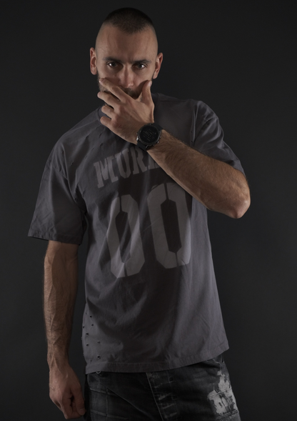 Сива oversized тениска MurdaBoyz Concrete Edition от серията MURDA 00