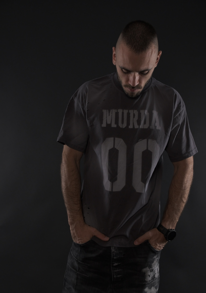 Сива oversized тениска MurdaBoyz Concrete Edition от серията MURDA 00