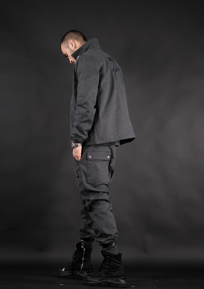 Мъжки лимитиран streetwear комплект Murda Boyz с бродерия на гърба и спортно-градски силует – заден изглед