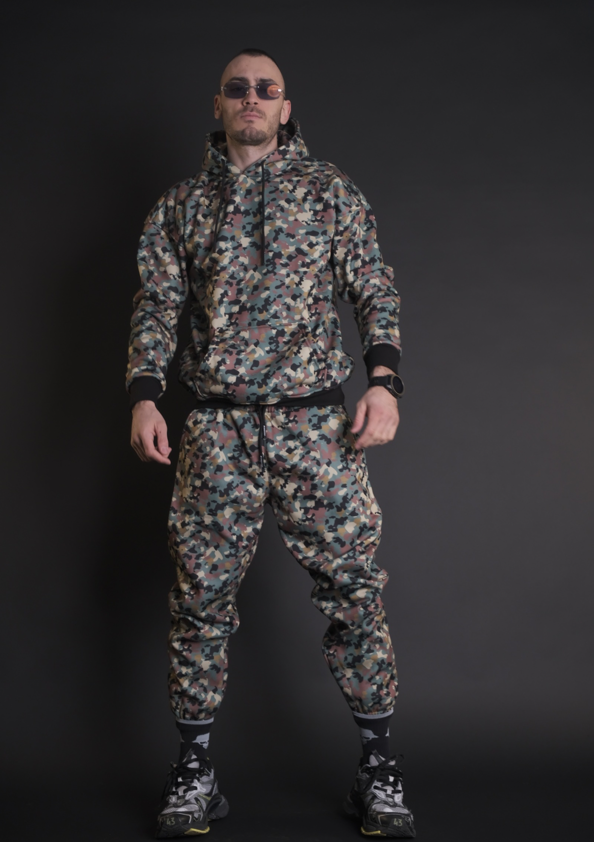 Murda Boyz | Мъжки анцуг комплект Green Beret SET с камуфлажен дизайн – изглед отпред