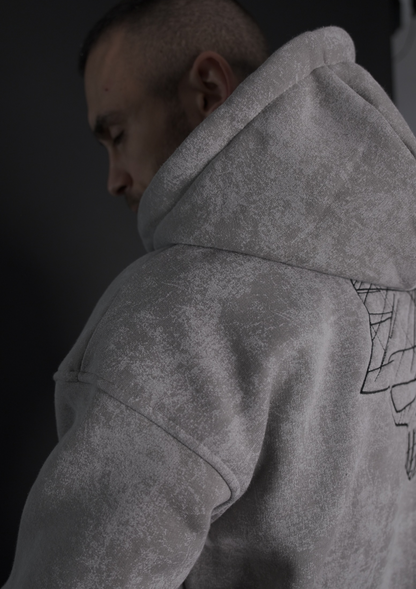 Детайл на washed ефекта на материята Grey Washed SET от мърда бойз