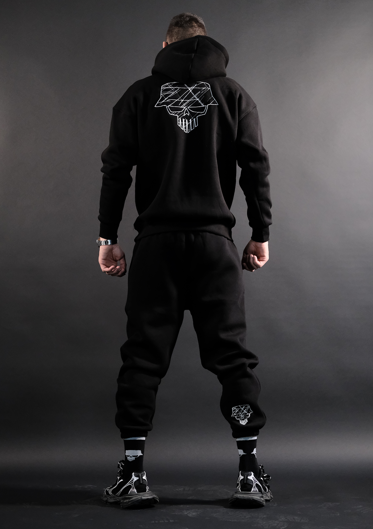 Мъжки streetwear комплект Murda Boyz Bando Set Black с бродирано лого на гърба – цялостна визия