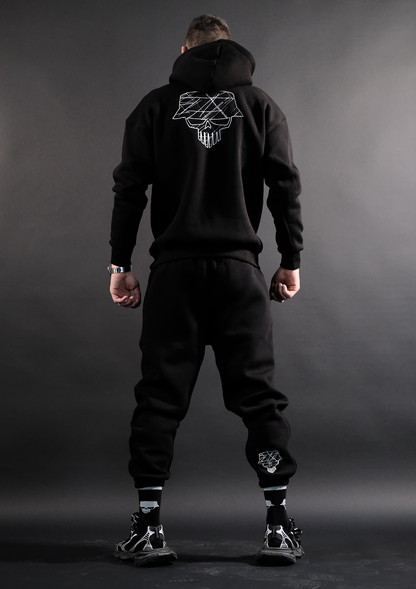 Мъжки streetwear комплект Murda Boyz Bando Set Black с бродирано лого на гърба – цялостна визия