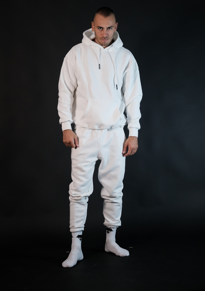 Мъжки streetwear комплект Murda Boyz Bando Set White с бродирано лого и модерна кройка – изглед отпред