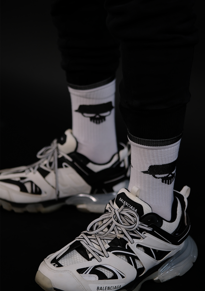 Бели чорапи Murda Boyz с бродирано лого – комфорт и стил