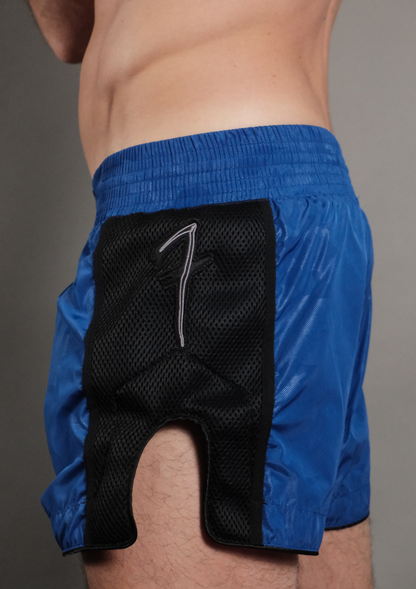Контрастен тактически панел на Murda Combat Shorts – детайл от мъжки streetwear спортни шорти