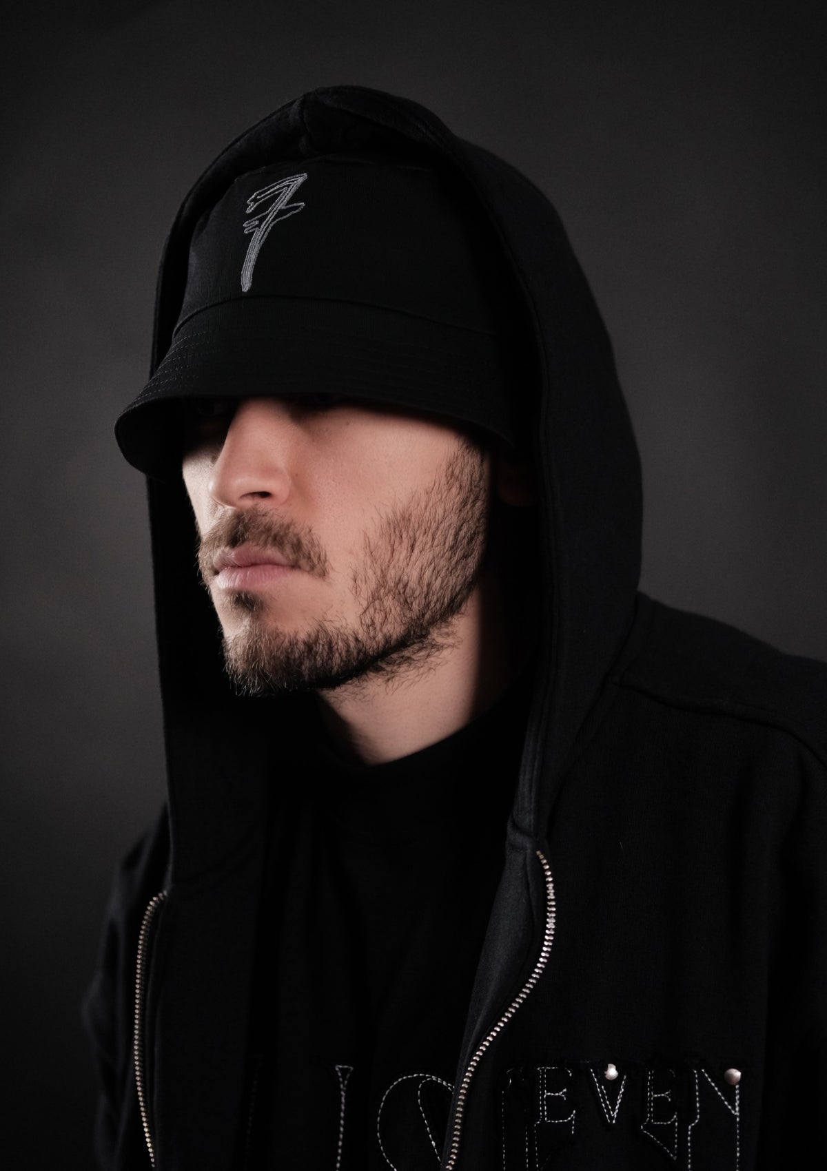 Murda Boyz | Унисекс черна streetwear шапка Seven by Marsel с бродирано лого отпред