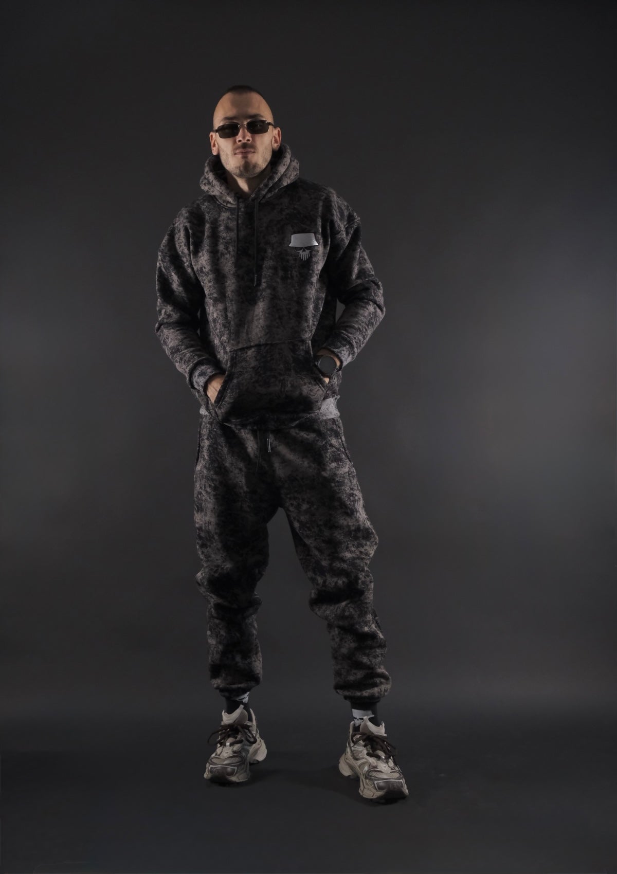 Мurda Boyz | Мъжки streetwear комплект Shadow SET Black Edition – изглед отпред