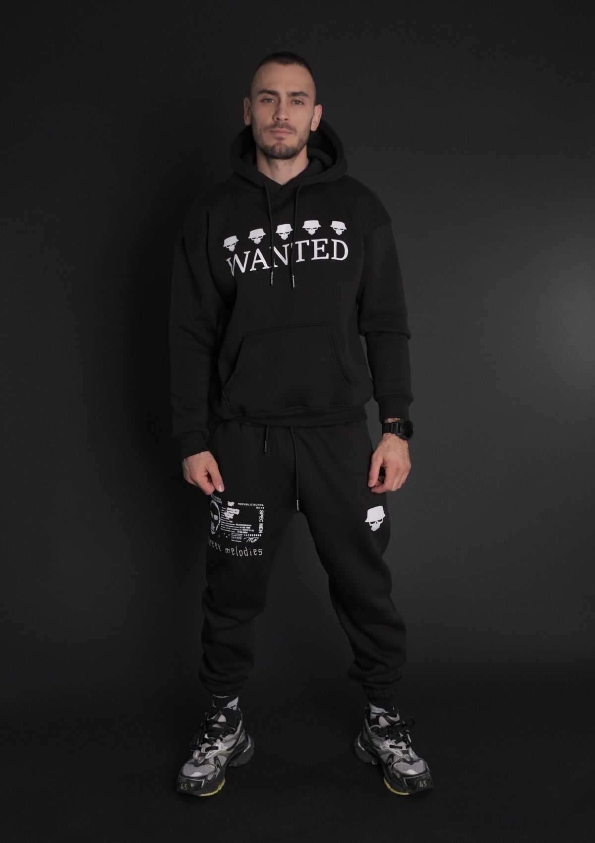 Murda Boyz | Мъжки streetwear комплект WANTED SET с WANTED принт отпред